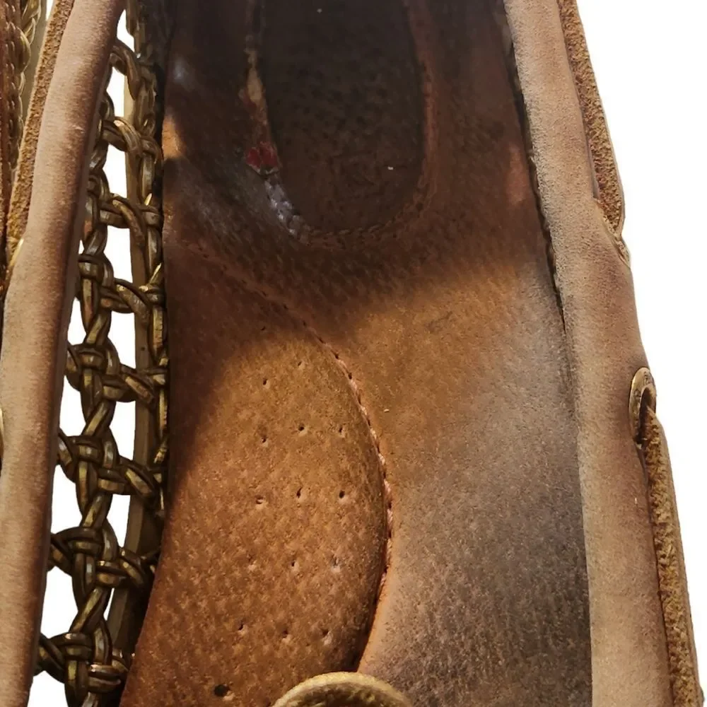 Sperry Top Siders Shoes Beige Gold Womens Size 7M